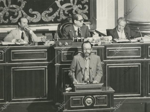 El senador Xirinacs durante su intervención en el pleno