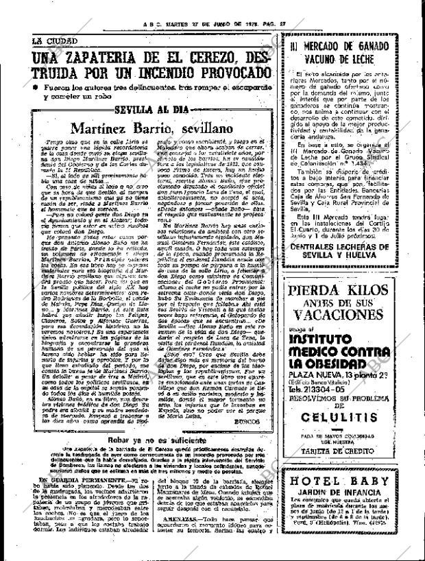 ABC SEVILLA 27-06-1978 página 43