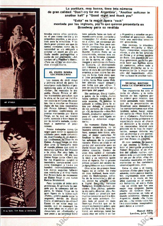 BLANCO Y NEGRO MADRID 09-08-1978 página 45