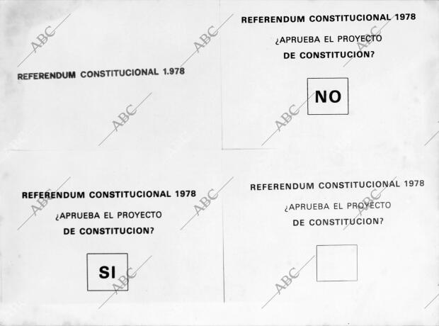 Sobre y Papeletas Utilizadas para votar en el referéndum constitucional