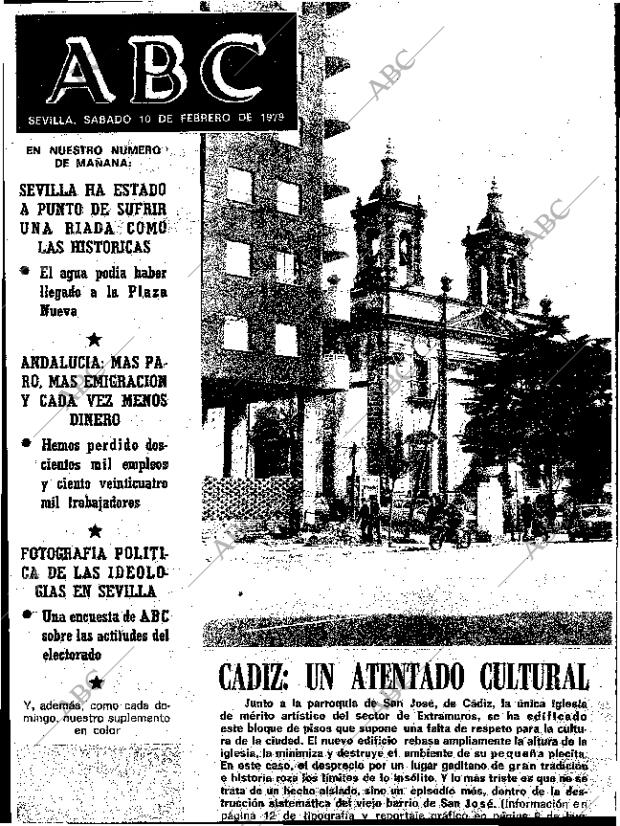 Periodico Abc Sevilla 10 02 1979 Portada Archivo Abc