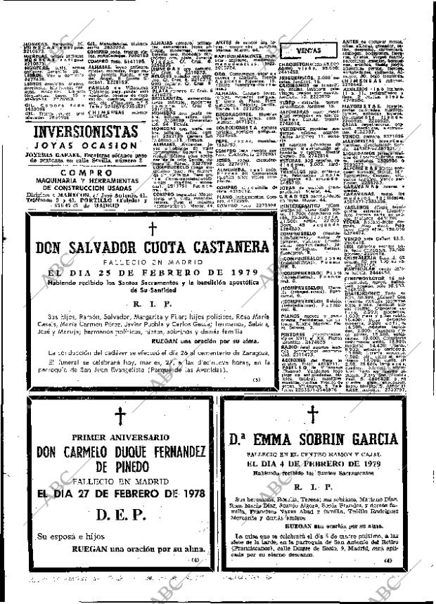 Periodico Abc Madrid 27 02 1979 Portada Archivo Abc