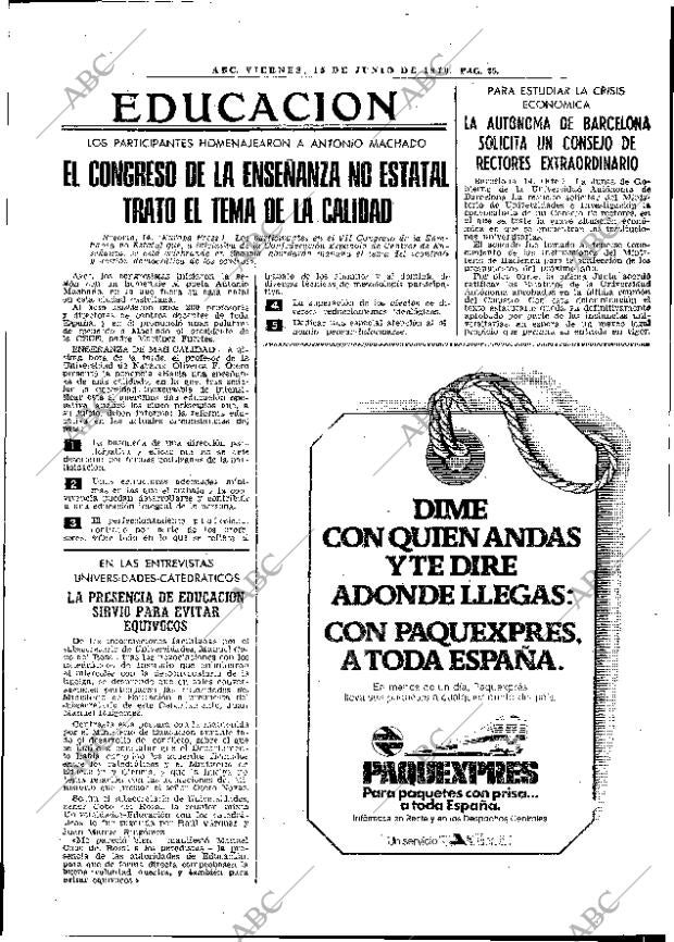 Periodico Abc Madrid 15 06 1979 Portada Archivo Abc