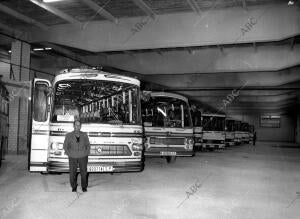 Atobuses en la nueva estación sur de Madrid