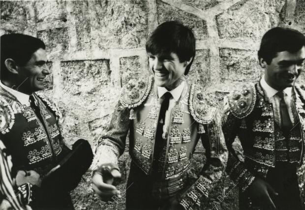 Juan Antonio Ruiz «Espartaco», acompañado de Víctor Mendes y Francisco Ruiz...