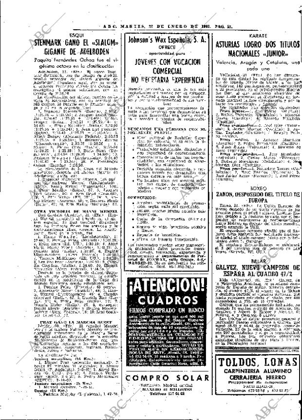 ABC MADRID 22-01-1980 página 63