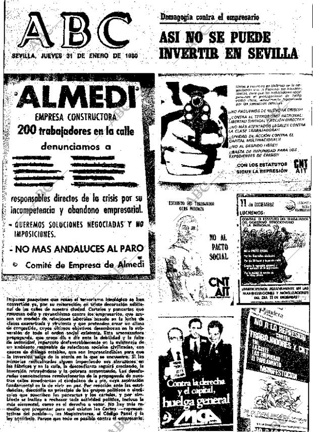 ABC SEVILLA 31-01-1980 página 1