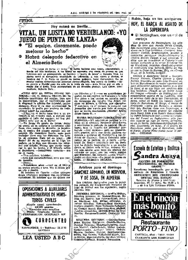 ABC SEVILLA 05-02-1980 página 47