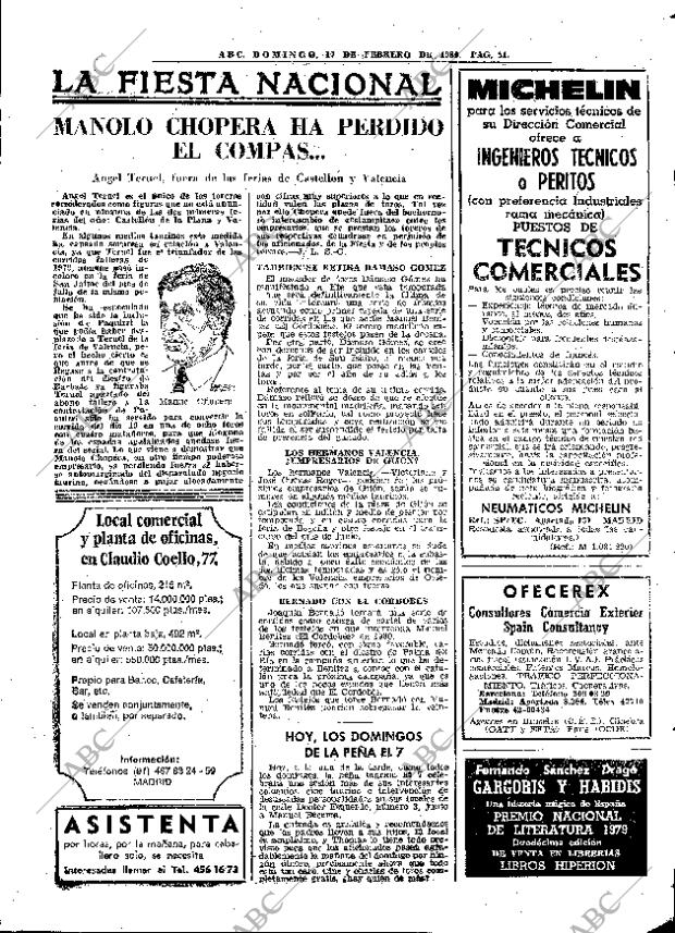 ABC MADRID 17-02-1980 página 67