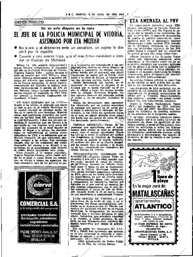 ABC SEVILLA 15-04-1980 página 23