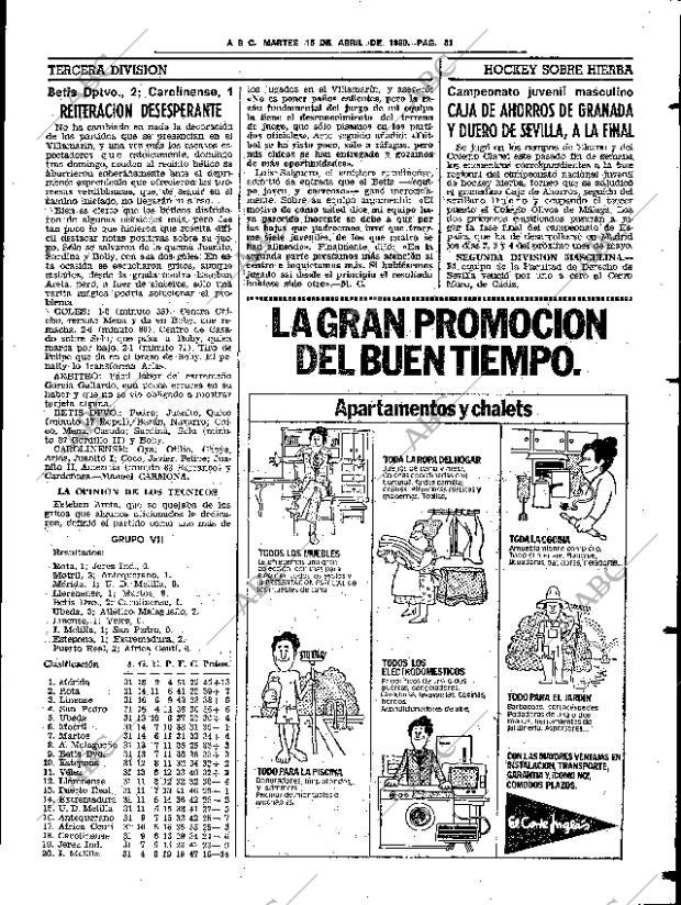 ABC SEVILLA 15-04-1980 página 67