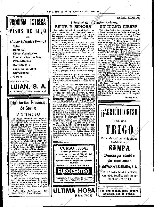 ABC SEVILLA 17-06-1980 página 78