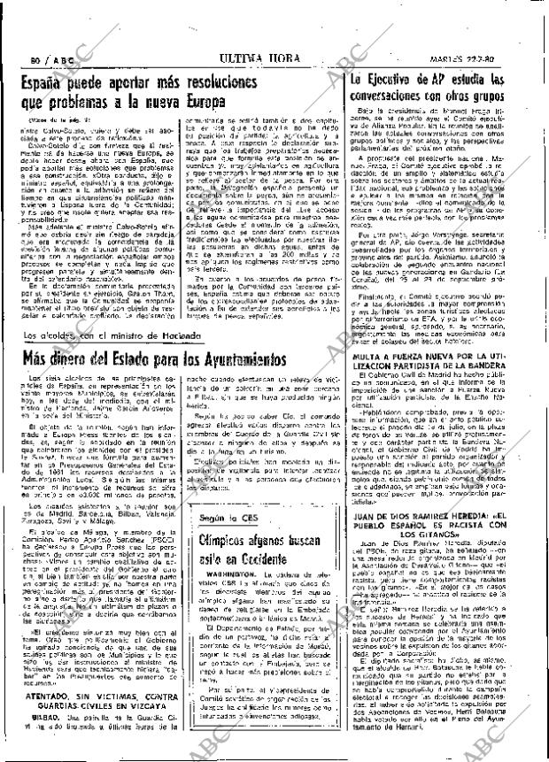 ABC MADRID 22-07-1980 página 92