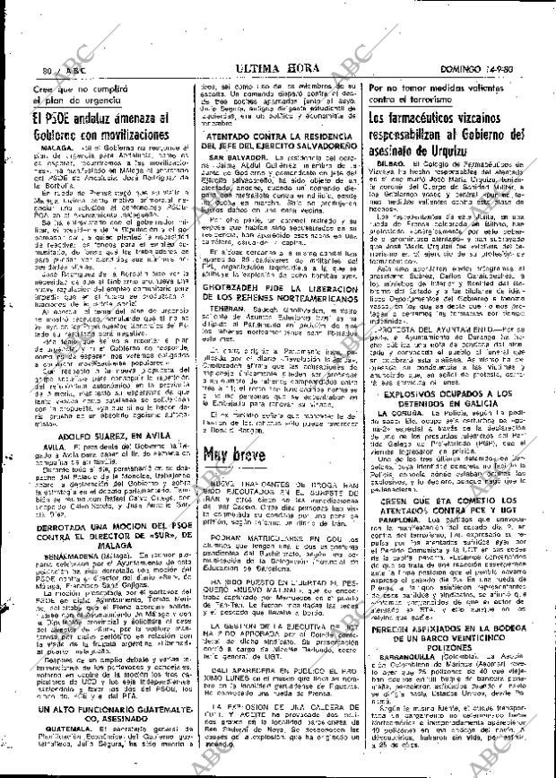 ABC MADRID 14-09-1980 página 92
