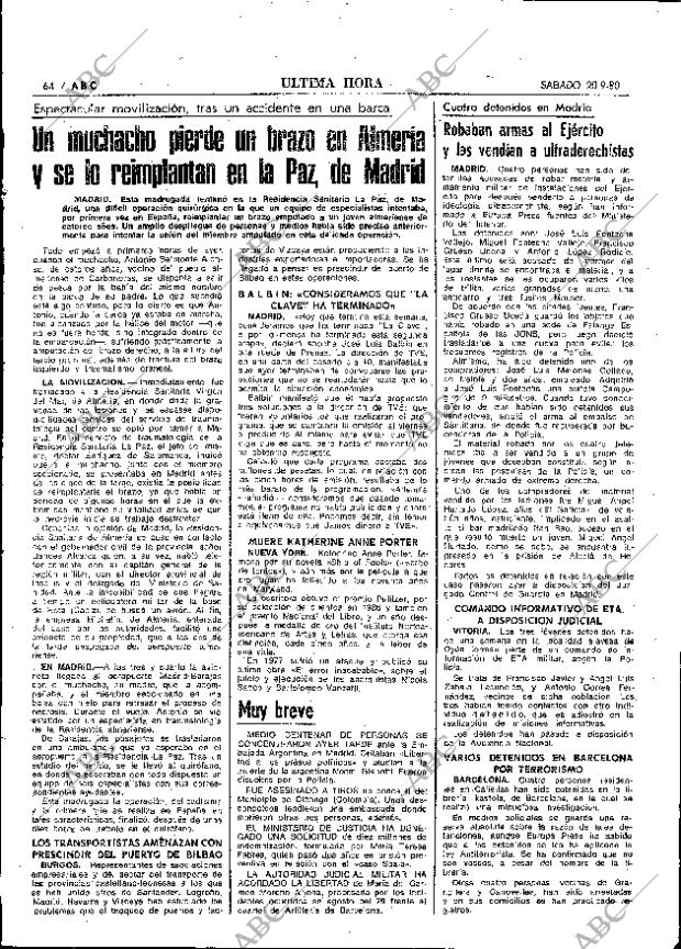ABC MADRID 20-09-1980 página 72