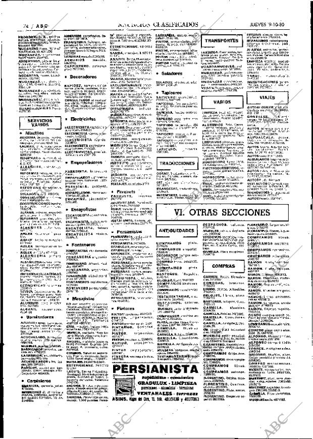 ABC MADRID 09-10-1980 página 86
