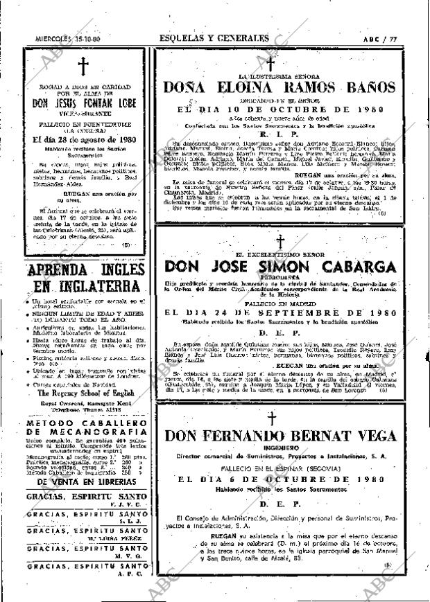 ABC MADRID 15-10-1980 página 93
