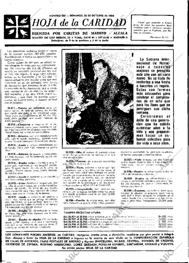 Periódico ABC MADRID 26-10-1980,portada - Archivo ABC