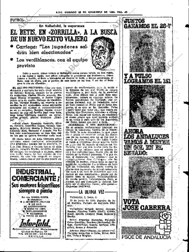 ABC SEVILLA 23-11-1980 página 71