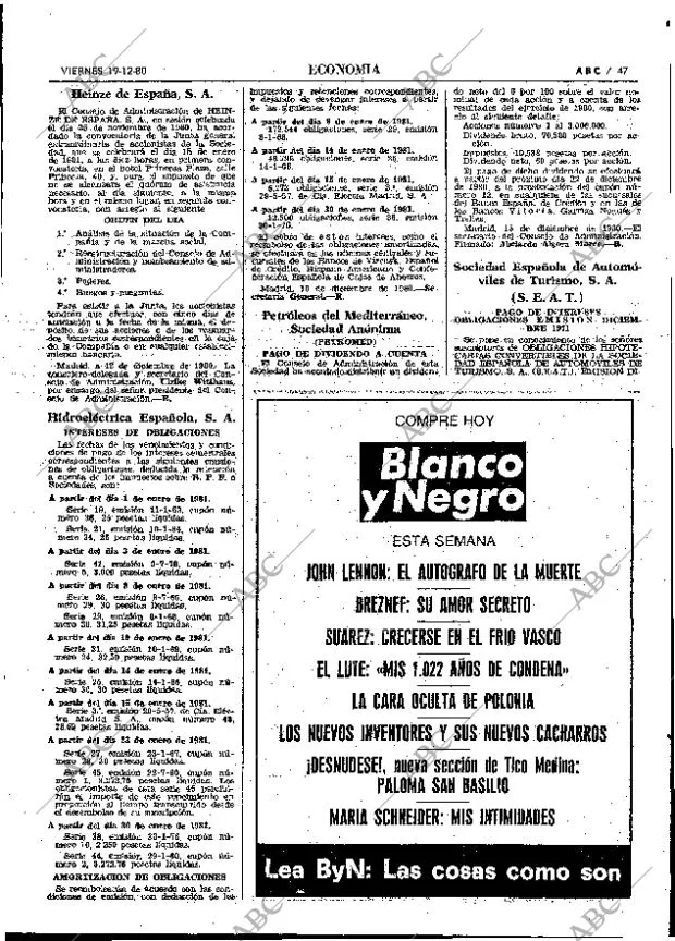 ABC MADRID 19-12-1980 página 67