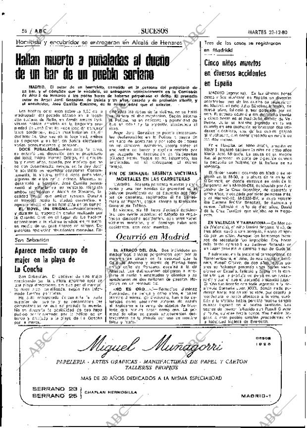ABC MADRID 23-12-1980 página 80