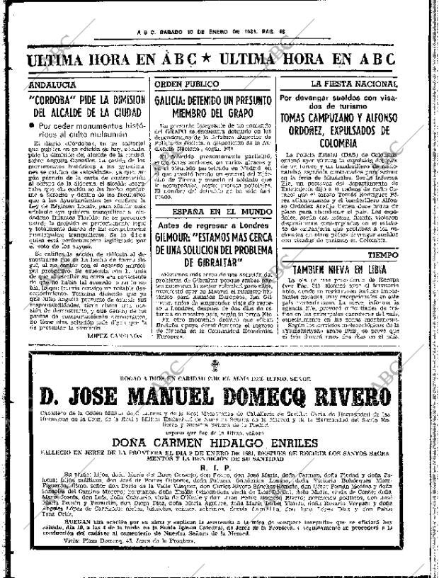 ABC SEVILLA 10-01-1981 página 54