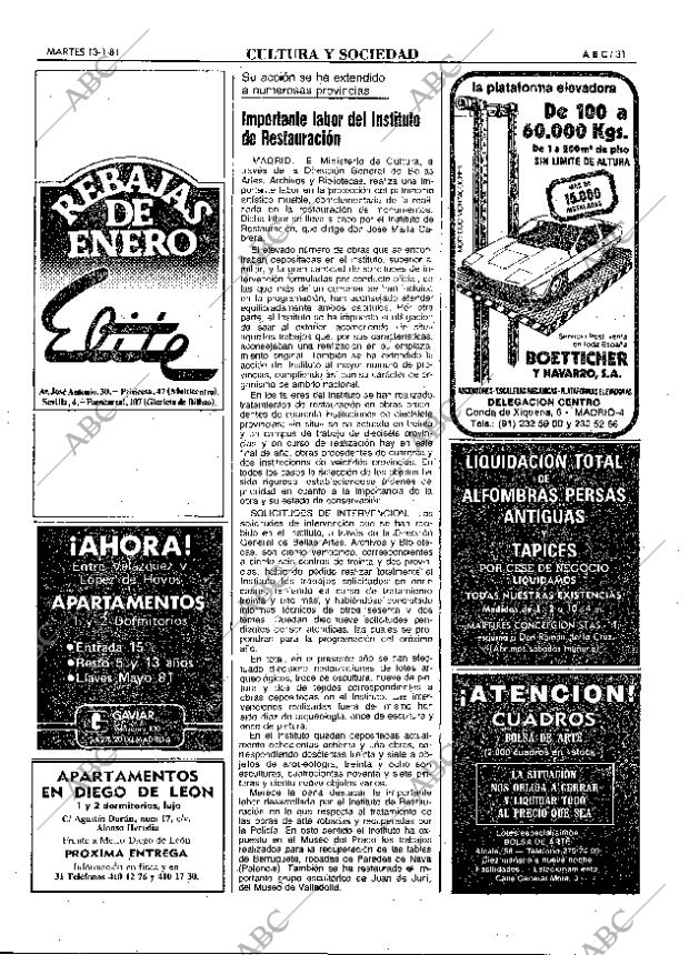 ABC MADRID 13-01-1981 página 43