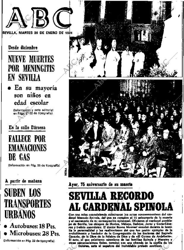 ABC SEVILLA 20-01-1981 página 1