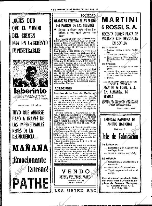 ABC SEVILLA 20-01-1981 página 44