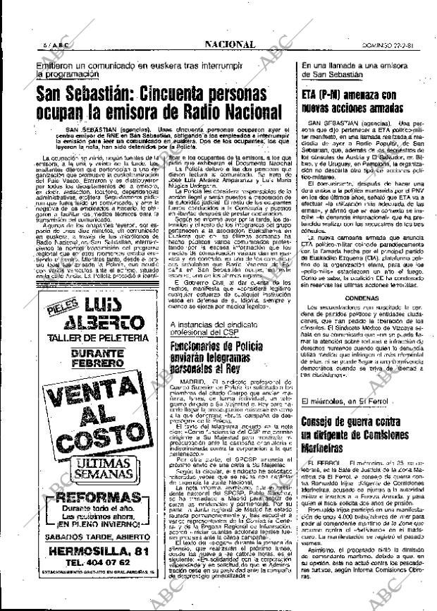 ABC MADRID 22-02-1981 página 22