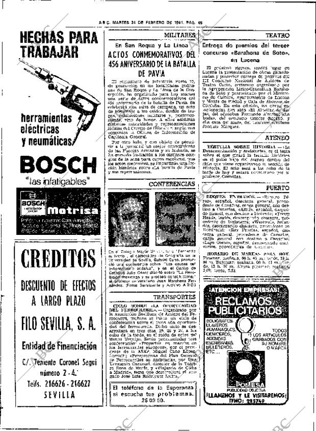 ABC SEVILLA 24-02-1981 página 62