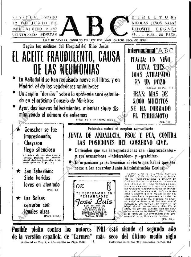 ABC SEVILLA 13-06-1981 página 17