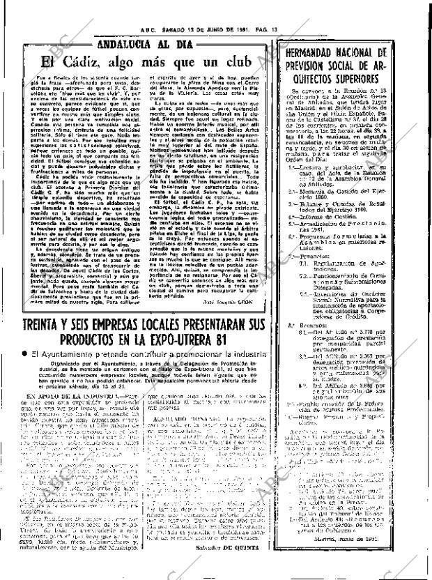 ABC SEVILLA 13-06-1981 página 29