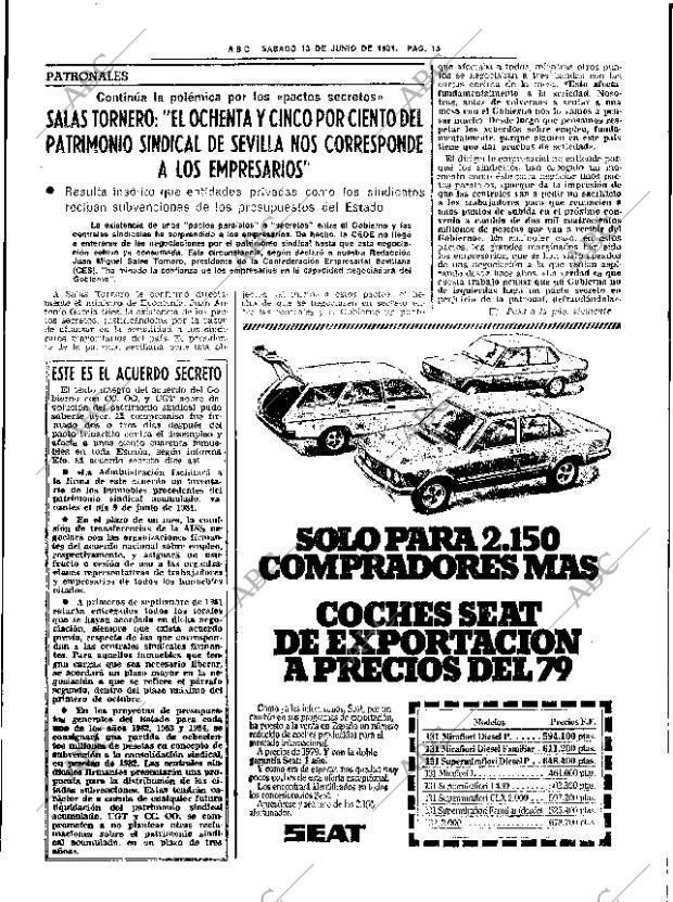 ABC SEVILLA 13-06-1981 página 31