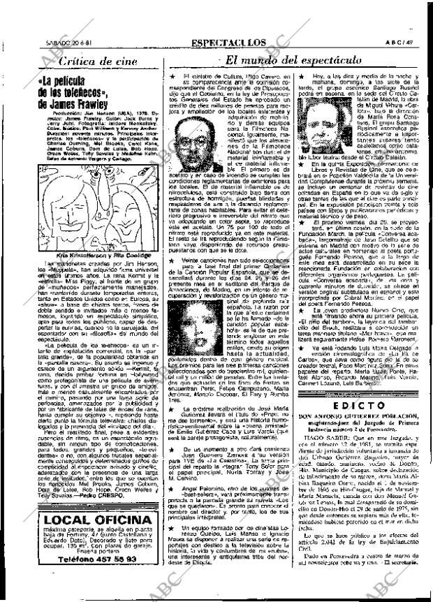 ABC MADRID 20-06-1981 página 69