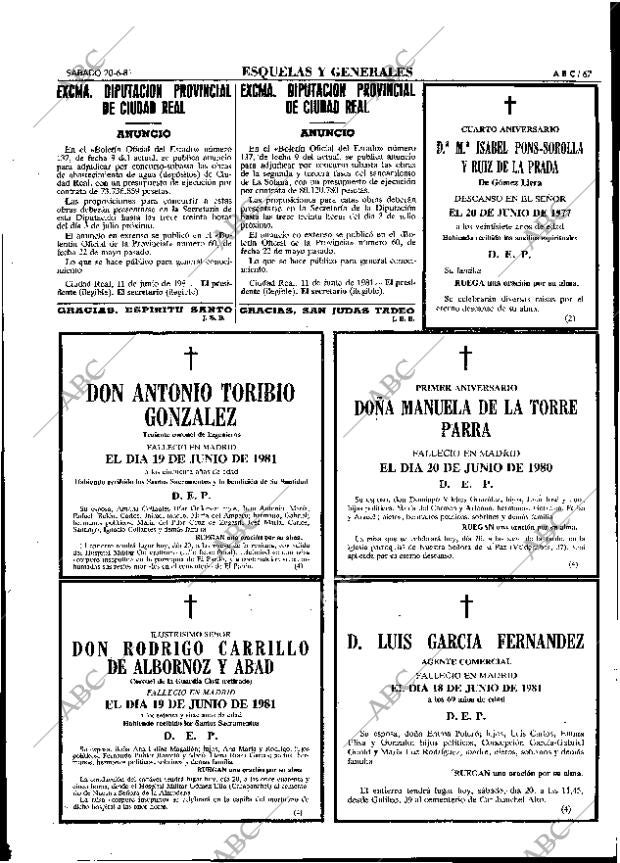 ABC MADRID 20-06-1981 página 87