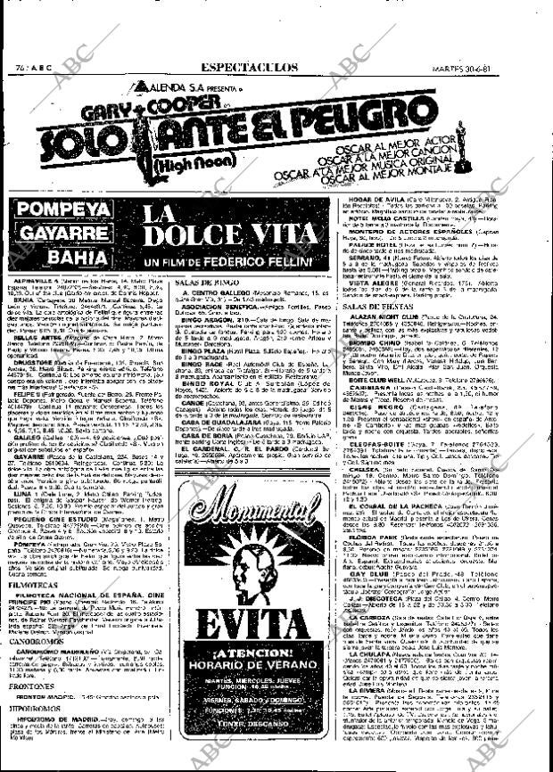 ABC MADRID 30-06-1981 página 92