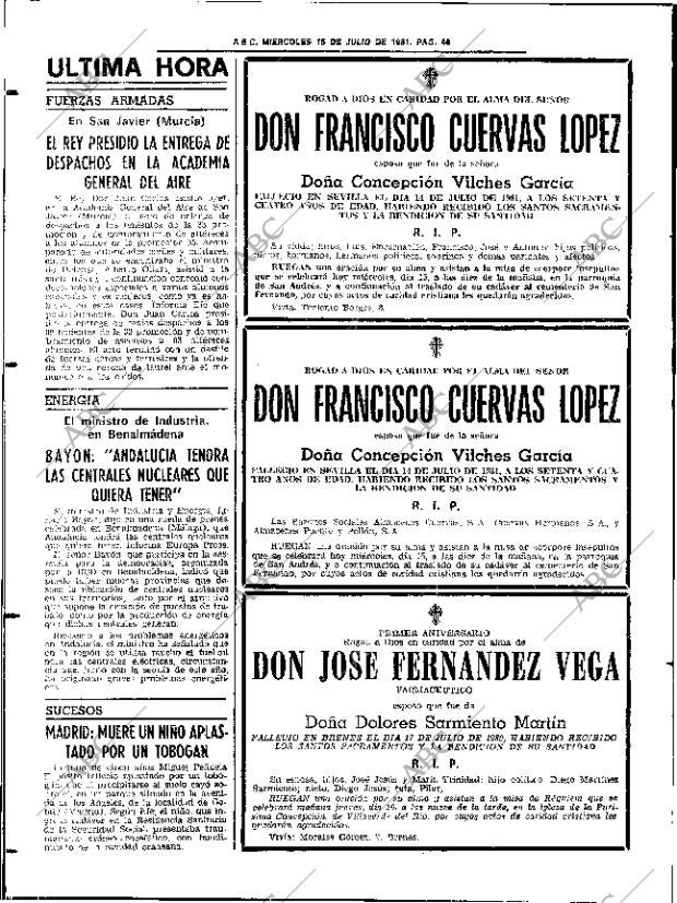 ABC SEVILLA 15-07-1981 página 58