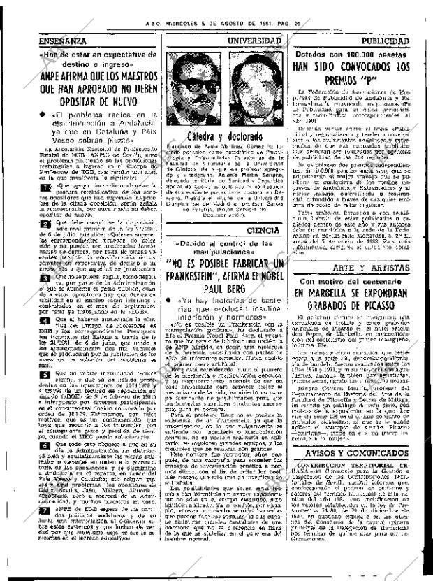 ABC SEVILLA 05-08-1981 página 31