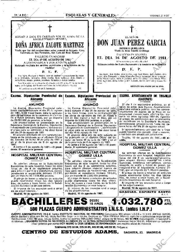 ABC MADRID 21-08-1981 página 62