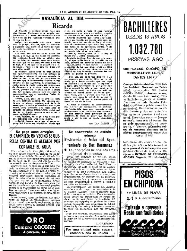 ABC SEVILLA 21-08-1981 página 23