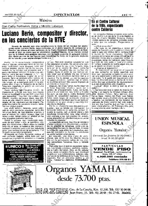 ABC MADRID 20-10-1981 página 85