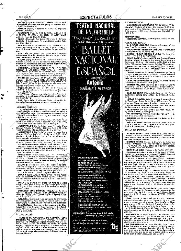 ABC MADRID 20-10-1981 página 92