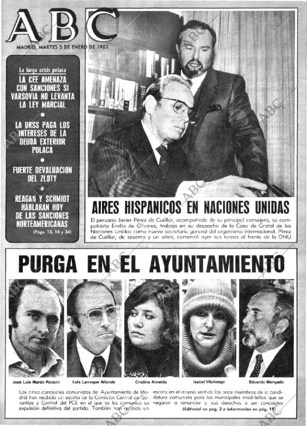 ABC MADRID 05-01-1982 página 1