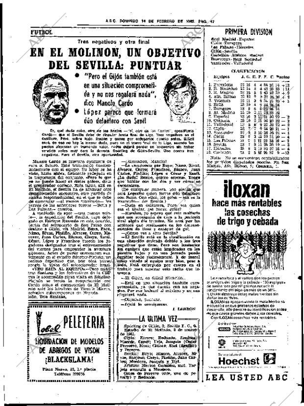 ABC SEVILLA 14-02-1982 página 61