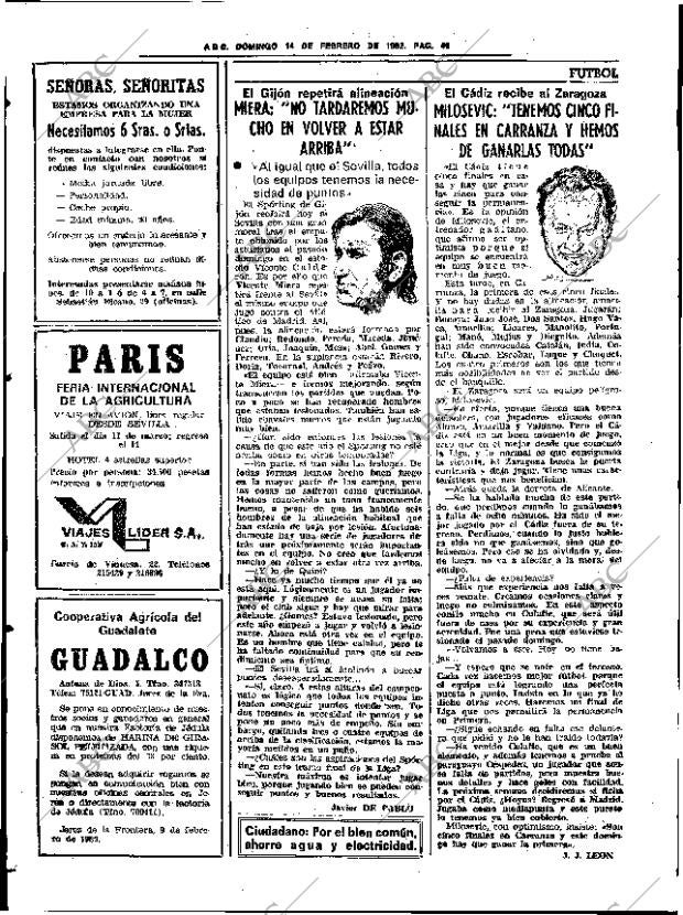 ABC SEVILLA 14-02-1982 página 62
