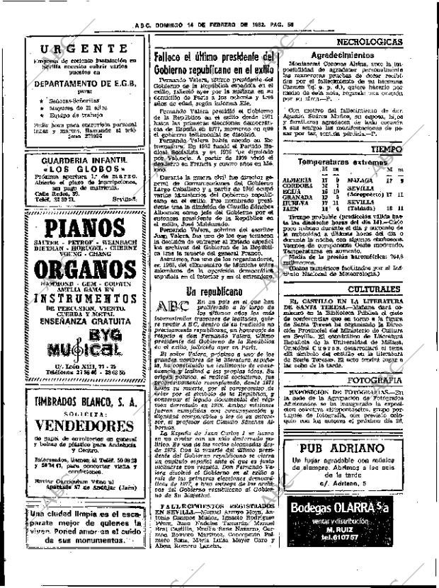 ABC SEVILLA 14-02-1982 página 70
