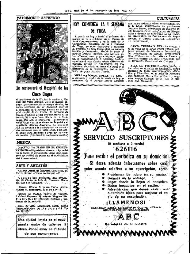 ABC SEVILLA 16-02-1982 página 63