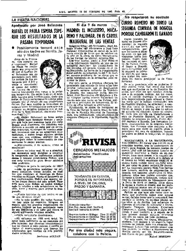ABC SEVILLA 16-02-1982 página 64