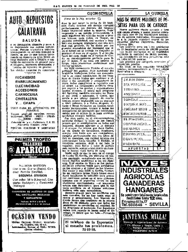 ABC SEVILLA 16-02-1982 página 66